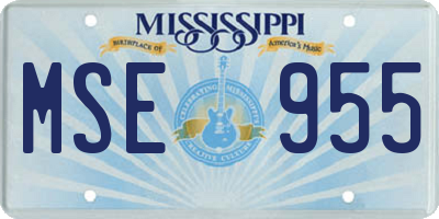 MS license plate MSE955