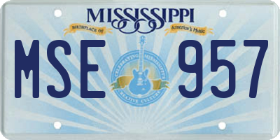 MS license plate MSE957