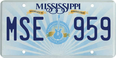 MS license plate MSE959
