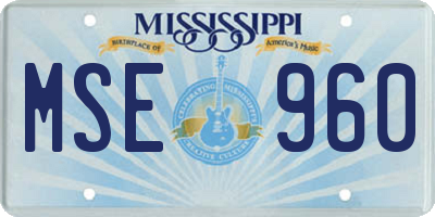 MS license plate MSE960