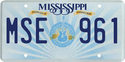 MS license plate MSE961