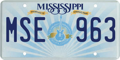 MS license plate MSE963