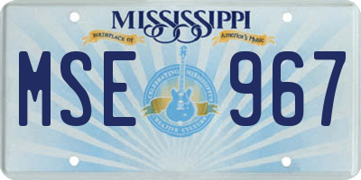 MS license plate MSE967