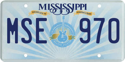 MS license plate MSE970