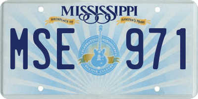 MS license plate MSE971