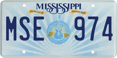 MS license plate MSE974