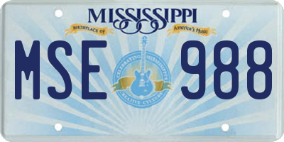MS license plate MSE988
