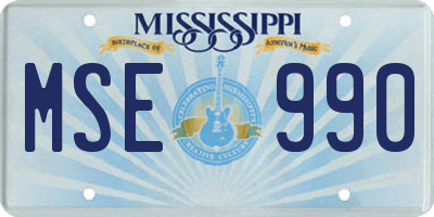 MS license plate MSE990