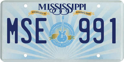 MS license plate MSE991