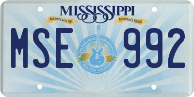 MS license plate MSE992