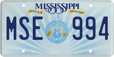 MS license plate MSE994