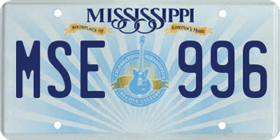 MS license plate MSE996