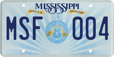 MS license plate MSF004