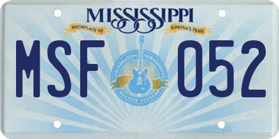 MS license plate MSF052