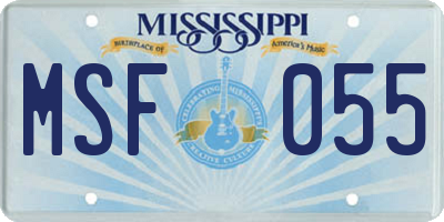 MS license plate MSF055