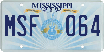 MS license plate MSF064
