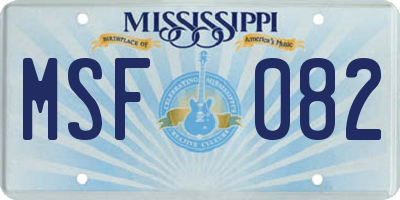 MS license plate MSF082