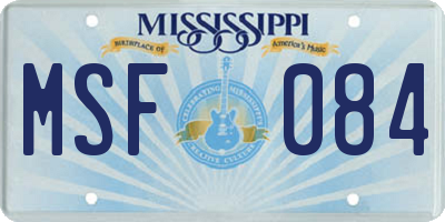 MS license plate MSF084