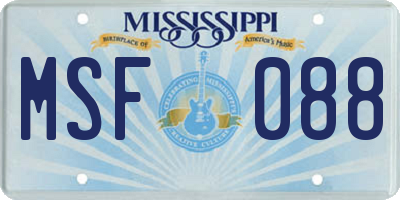 MS license plate MSF088