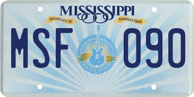 MS license plate MSF090