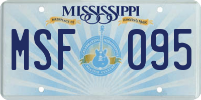 MS license plate MSF095
