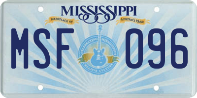 MS license plate MSF096
