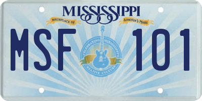 MS license plate MSF101