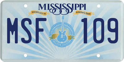 MS license plate MSF109