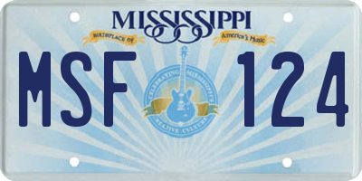 MS license plate MSF124
