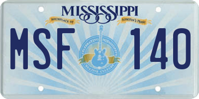 MS license plate MSF140
