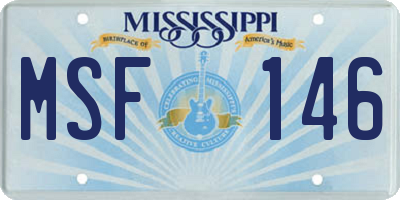 MS license plate MSF146