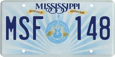 MS license plate MSF148