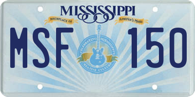 MS license plate MSF150