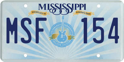 MS license plate MSF154