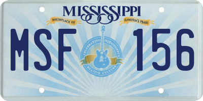 MS license plate MSF156