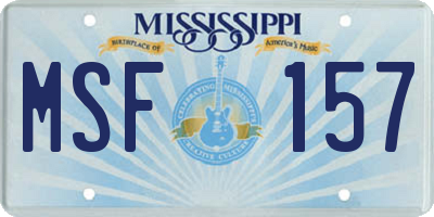 MS license plate MSF157