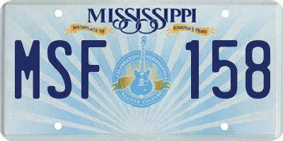MS license plate MSF158