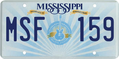 MS license plate MSF159