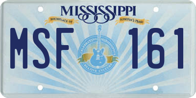 MS license plate MSF161