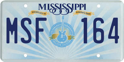 MS license plate MSF164
