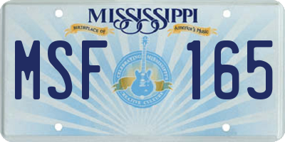MS license plate MSF165