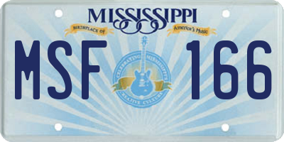 MS license plate MSF166