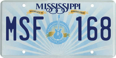 MS license plate MSF168