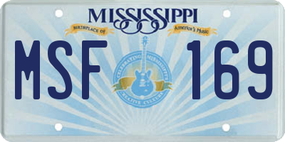 MS license plate MSF169
