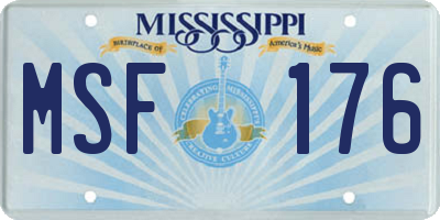 MS license plate MSF176