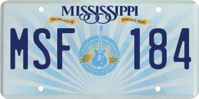 MS license plate MSF184