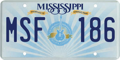 MS license plate MSF186