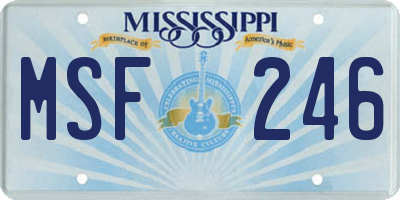 MS license plate MSF246