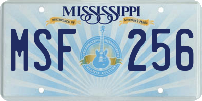 MS license plate MSF256
