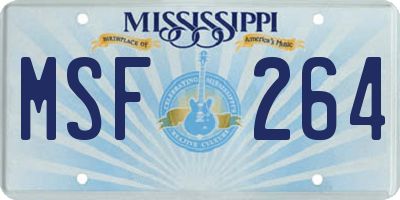 MS license plate MSF264